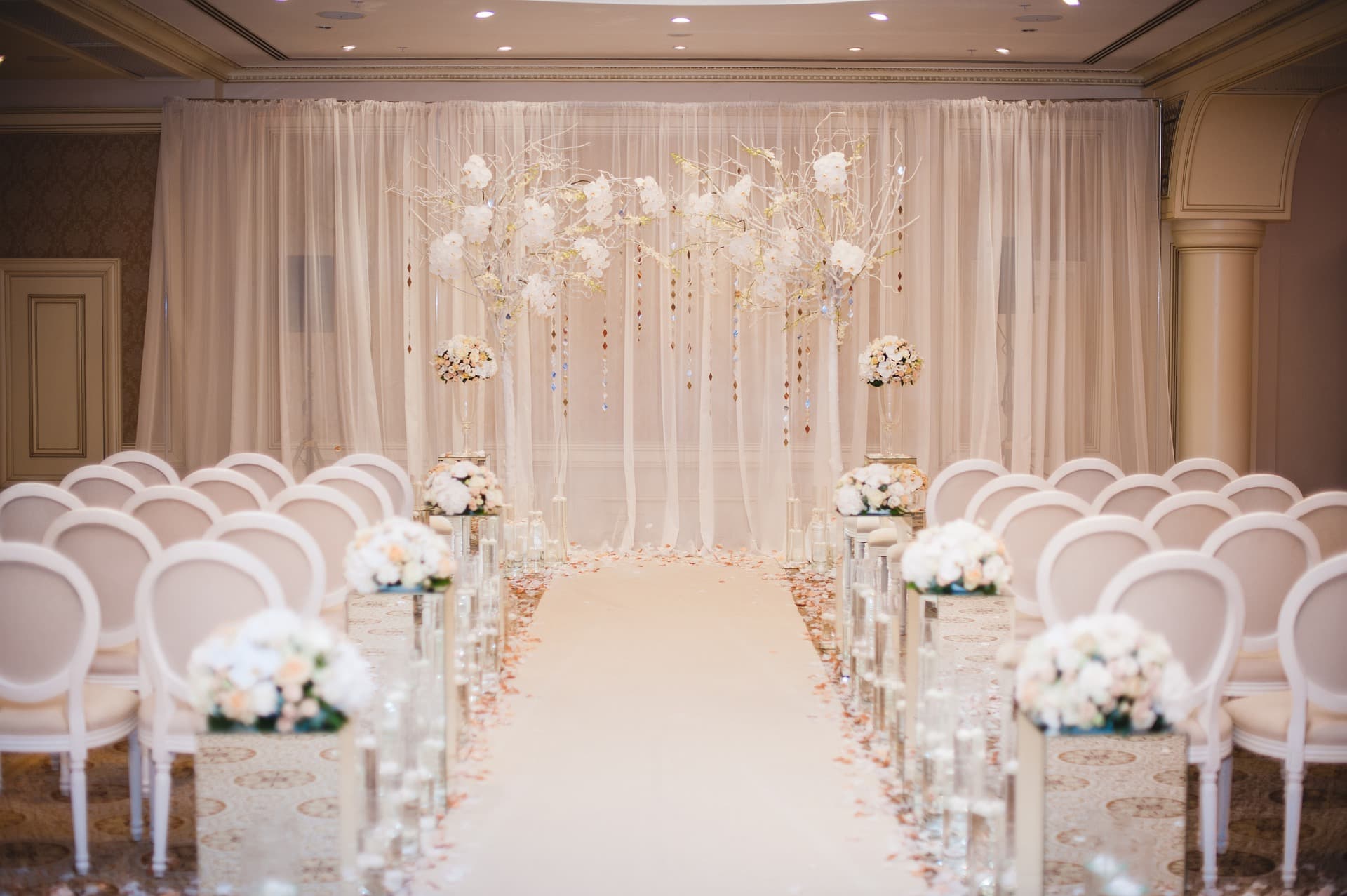 Espaço decorado para casamento e bodas